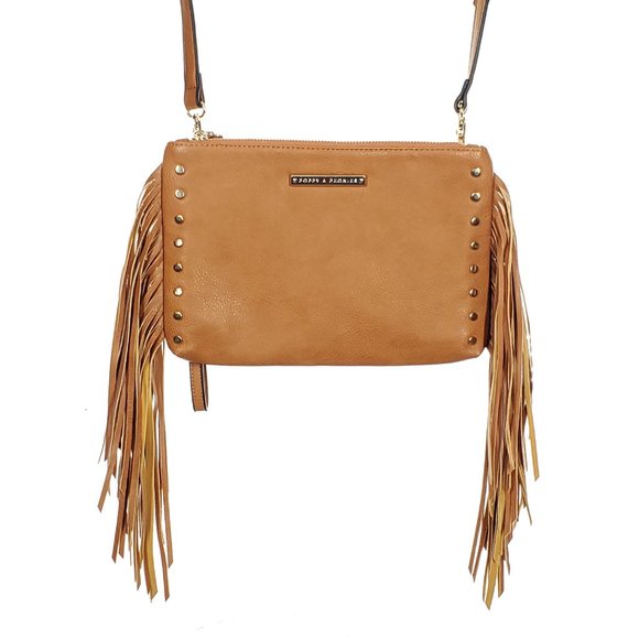 POPPIES & PEONIES Fringe Crossbody Bag Hippie Boho - Picture 6 of 8